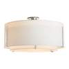 Hubbardton Forge Sterling Natural Anna Inner Shade & Natural Anna Outer Shade Exos Large Double Shade Semi-Flush