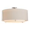 Hubbardton Forge Sterling Natural Anna Inner Shade & Flax Outer Shade Exos Large Double Shade Semi-Flush