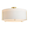 Hubbardton Forge Modern Brass Natural Anna Inner Shade & Natural Anna Outer Shade Exos Large Double Shade Semi-Flush