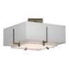 Hubbardton Forge Soft Gold Natural Anna Inner Shade & Natural Anna Outer Shade Exos Square Small Double Shade Semi-Flush