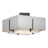 Hubbardton Forge Natural Iron Natural Anna Inner Shade & Light Grey Outer Shade Exos Square Small Double Shade Semi-Flush