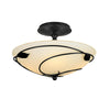 Hubbardton Forge Black Opal Glass (Gg) Forged Leaves Semi-Flush