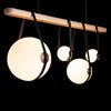 Hubbardton Forge Black Antique Brass Black Leather Maple Wood Opal Glass (Gg) Derby Linear 4-Light Led Pendant