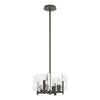 Hubbardton Forge Dark Smoke White Swirl Glass (Yr) Arc 4-Light Semi-Flush/Pendant