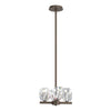 Hubbardton Forge Bronze Crystal Gatsby 4-Light Semi-Flush/Pendant