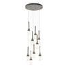 Hubbardton Forge Bronze Clear Bubble Glass (Yg) Link 9-Light Blown Glass Pendant