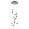 Hubbardton Forge Dark Smoke Clear Glass With White Threading (Yj) Link 9-Light Blown Glass Pendant