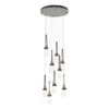 Hubbardton Forge Dark Smoke Clear Bubble Glass (Yg) Link 9-Light Blown Glass Pendant