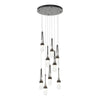 Hubbardton Forge Black Clear Glass With White Threading (Yj) Link 9-Light Blown Glass Pendant