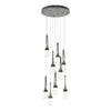 Hubbardton Forge Black Clear Bubble Glass (Yg) Link 9-Light Blown Glass Pendant