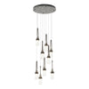 Hubbardton Forge Oil Rubbed Bronze Clear Bubble Glass (Yg) Link 9-Light Blown Glass Pendant