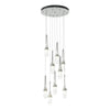 Hubbardton Forge Vintage Platinum Clear Glass With White Threading (Yj) Link 9-Light Blown Glass Pendant