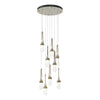 Hubbardton Forge Soft Gold Clear Glass With White Threading (Yj) Link 9-Light Blown Glass Pendant