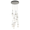 Hubbardton Forge Sterling Clear Glass With White Threading (Yj) Link 9-Light Blown Glass Pendant