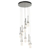 Hubbardton Forge Sterling Clear Bubble Glass (Yg) Link 9-Light Blown Glass Pendant