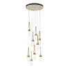 Hubbardton Forge Modern Brass Clear Glass With White Threading (Yj) Link 9-Light Blown Glass Pendant