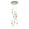 Hubbardton Forge Modern Brass Clear Bubble Glass (Yg) Link 9-Light Blown Glass Pendant