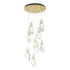 Hubbardton Forge Modern Brass Crystal Luma 9-Light Large Crystal Pendant