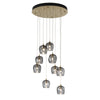 Hubbardton Forge Modern Brass Cool Grey Glass (Yl) Ume 9-Light Pendant