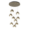 Hubbardton Forge Soft Gold Soft Gold Opal Glass (Gg) Brooklyn 9-Light Double Shade Pendant