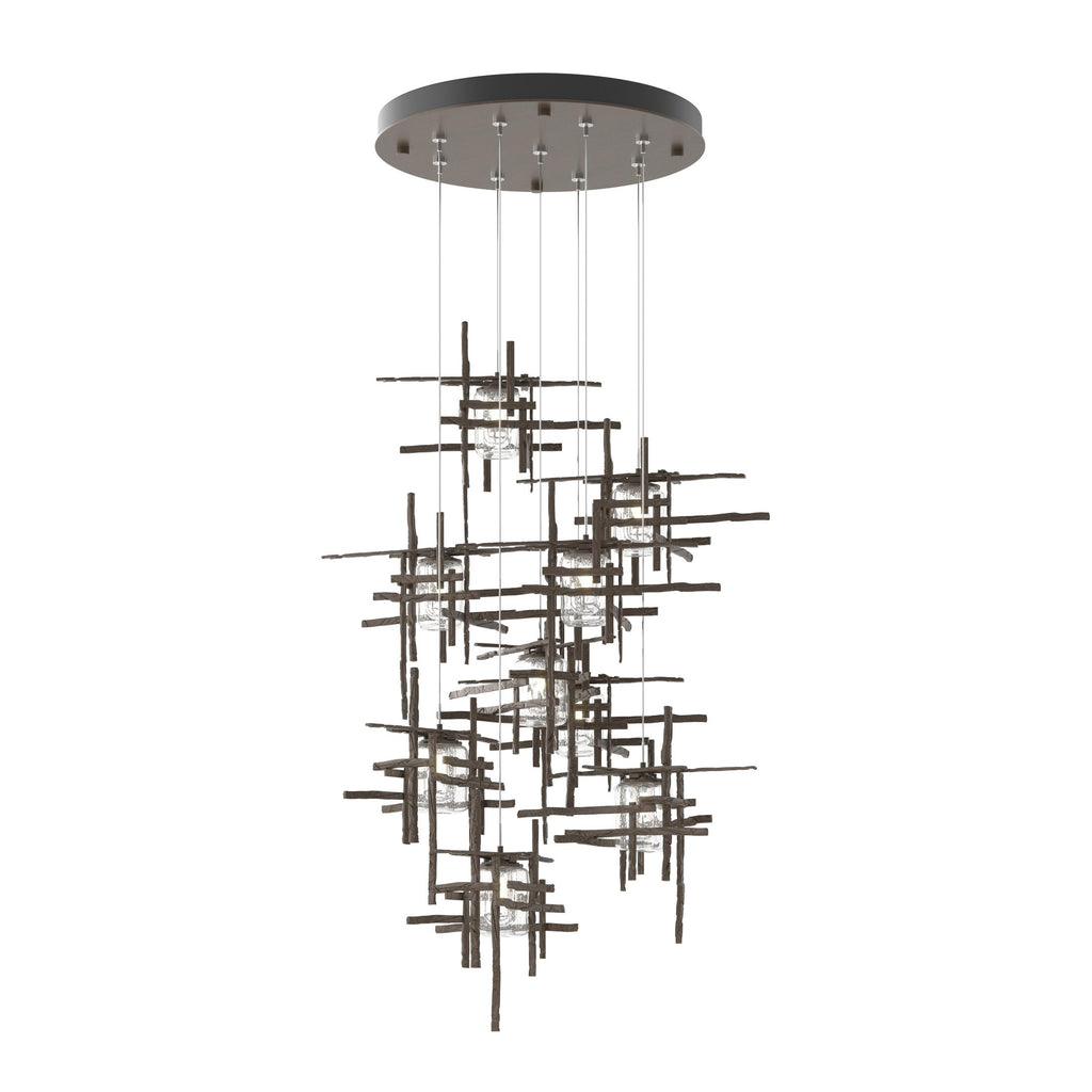 Hubbardton Forge Tura 9-Light Seeded Glass Pendant