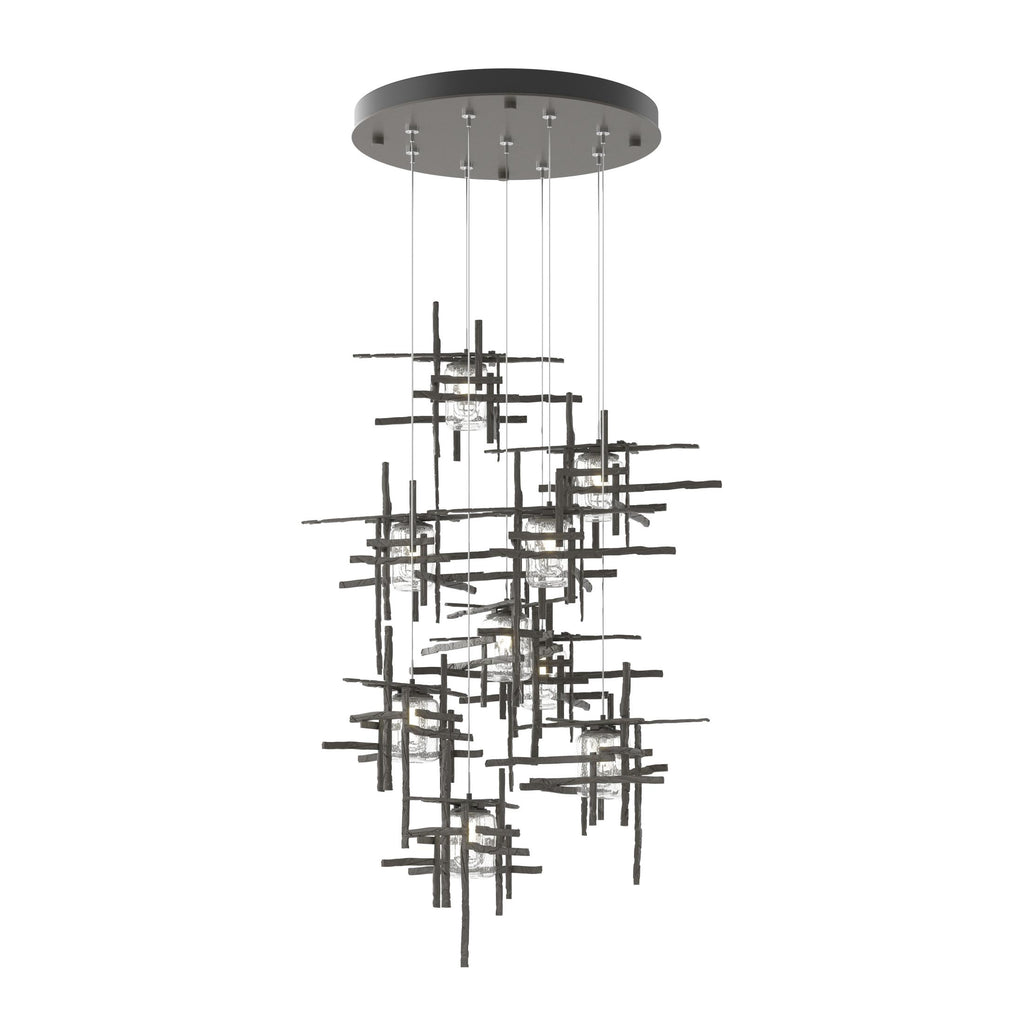 Hubbardton Forge Tura 9-Light Seeded Glass Pendant