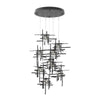 Hubbardton Forge Black Seeded Clear Glass (Ii) Tura 9-Light Seeded Glass Pendant