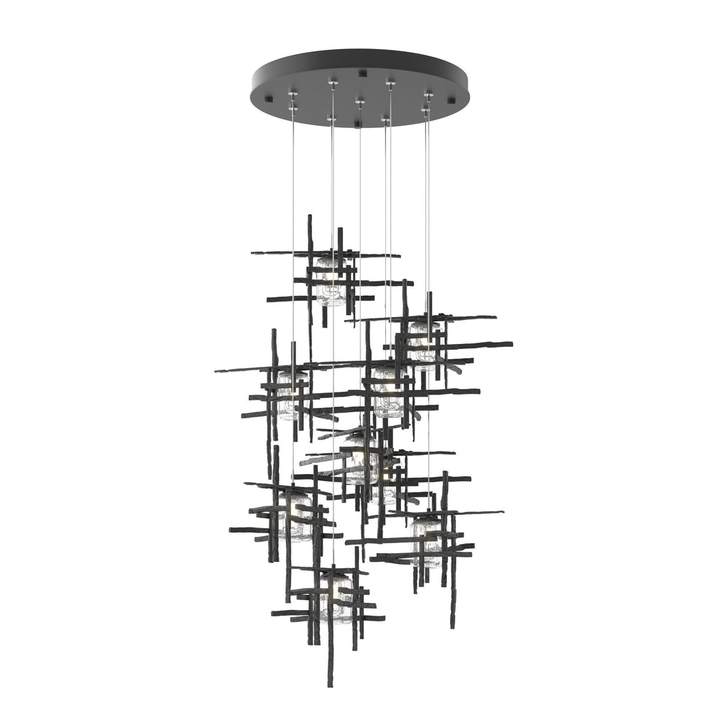 Hubbardton Forge Tura 9-Light Seeded Glass Pendant