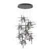 Hubbardton Forge Oil Rubbed Bronze Seeded Clear Glass (Ii) Tura 9-Light Seeded Glass Pendant