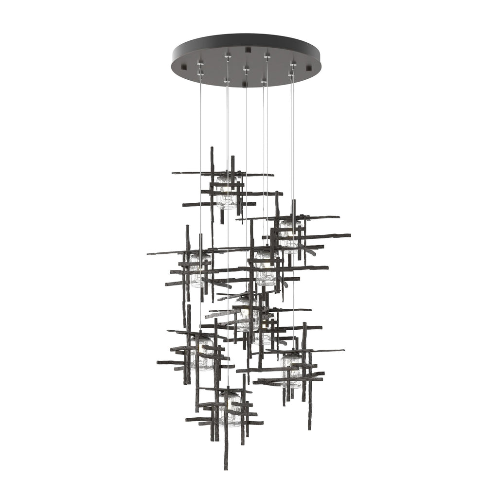 Hubbardton Forge Tura 9-Light Seeded Glass Pendant