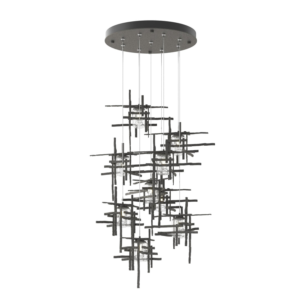 Hubbardton Forge Tura 9-Light Seeded Glass Pendant