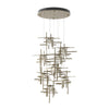 Hubbardton Forge Vintage Platinum Seeded Clear Glass (Ii) Tura 9-Light Seeded Glass Pendant