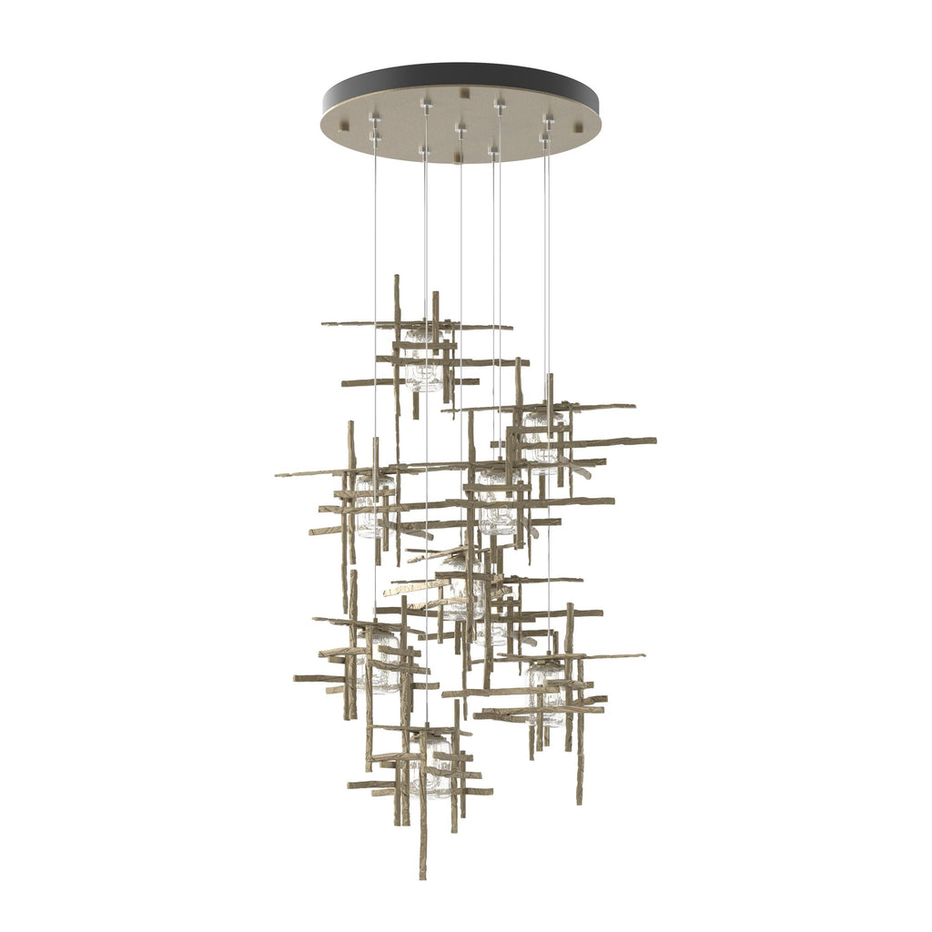 Hubbardton Forge Tura 9-Light Seeded Glass Pendant