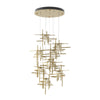 Hubbardton Forge Modern Brass Seeded Clear Glass (Ii) Tura 9-Light Seeded Glass Pendant