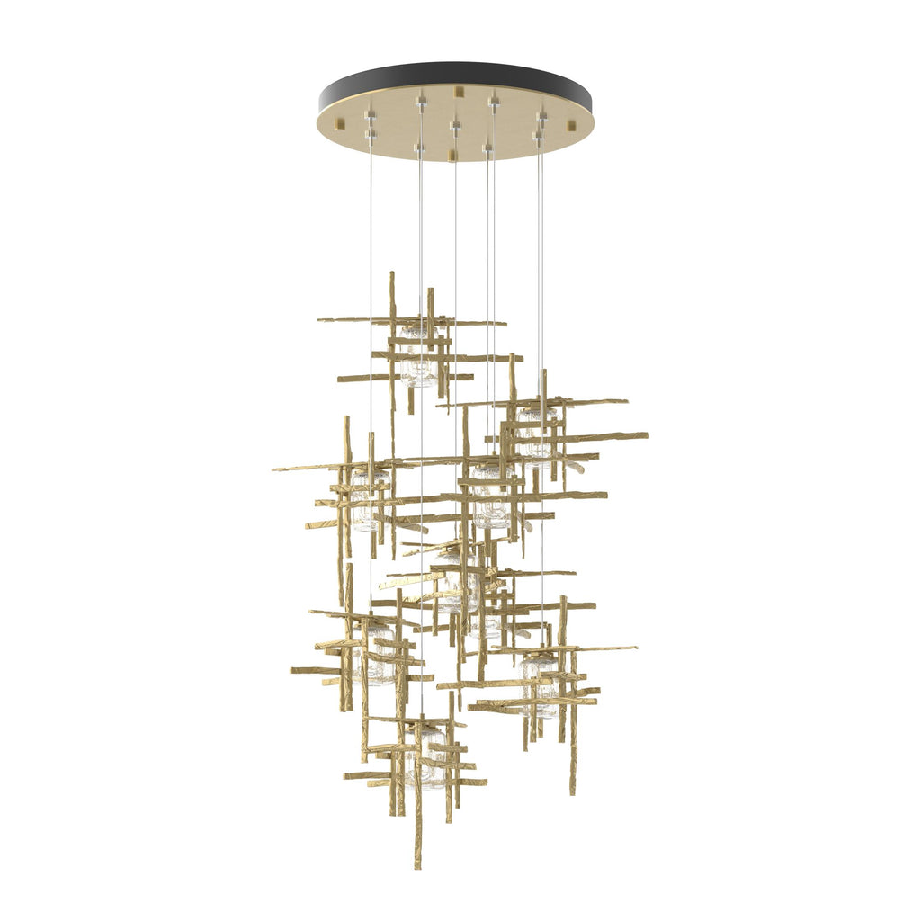 Hubbardton Forge Tura 9-Light Seeded Glass Pendant