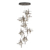 Hubbardton Forge Bronze Cast Glass (Yc) Tura 9-Light Frosted Glass Pendant