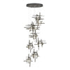 Hubbardton Forge Dark Smoke Cast Glass (Yc) Tura 9-Light Frosted Glass Pendant