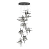 Hubbardton Forge Black Cast Glass (Yc) Tura 9-Light Frosted Glass Pendant