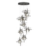 Hubbardton Forge Oil Rubbed Bronze Cast Glass (Yc) Tura 9-Light Frosted Glass Pendant