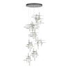 Hubbardton Forge Vintage Platinum Cast Glass (Yc) Tura 9-Light Frosted Glass Pendant