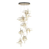 Hubbardton Forge Soft Gold Cast Glass (Yc) Tura 9-Light Frosted Glass Pendant