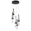 Hubbardton Forge Oil Rubbed Bronze Clear Glass With White Threading (Yj) Link 5-Light Blown Glass Pendant