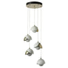 Hubbardton Forge Modern Brass White Opal Glass (Gg) Brooklyn 5-Light Double Shade Pendant