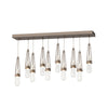 Hubbardton Forge Bronze Clear Bubble Glass (Yg) Link 10-Light Blown Glass Pendant