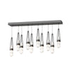 Hubbardton Forge Black Clear Glass With White Threading (Yj) Link 10-Light Blown Glass Pendant