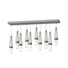 Hubbardton Forge Natural Iron Clear Glass With White Threading (Yj) Link 10-Light Blown Glass Pendant