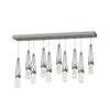 Hubbardton Forge Natural Iron Clear Bubble Glass (Yg) Link 10-Light Blown Glass Pendant