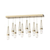 Hubbardton Forge Soft Gold Clear Glass With White Threading (Yj) Link 10-Light Blown Glass Pendant