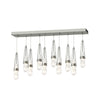 Hubbardton Forge Sterling Clear Glass With White Threading (Yj) Link 10-Light Blown Glass Pendant