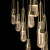 Hubbardton Forge Modern Brass Clear Bubble Glass (Yg) Link 10-Light Blown Glass Pendant